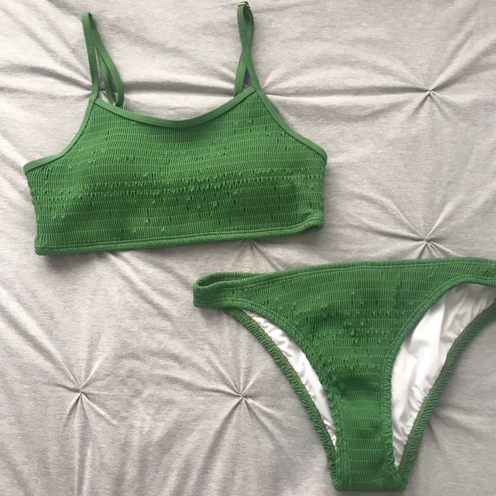 Green Ribbed Bikini